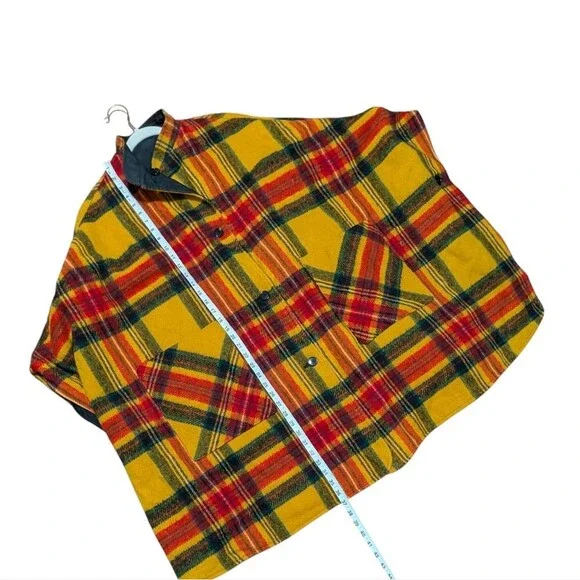 Vintage cape wool reversible plaid heritage cloak retro costume OSFM FLAW